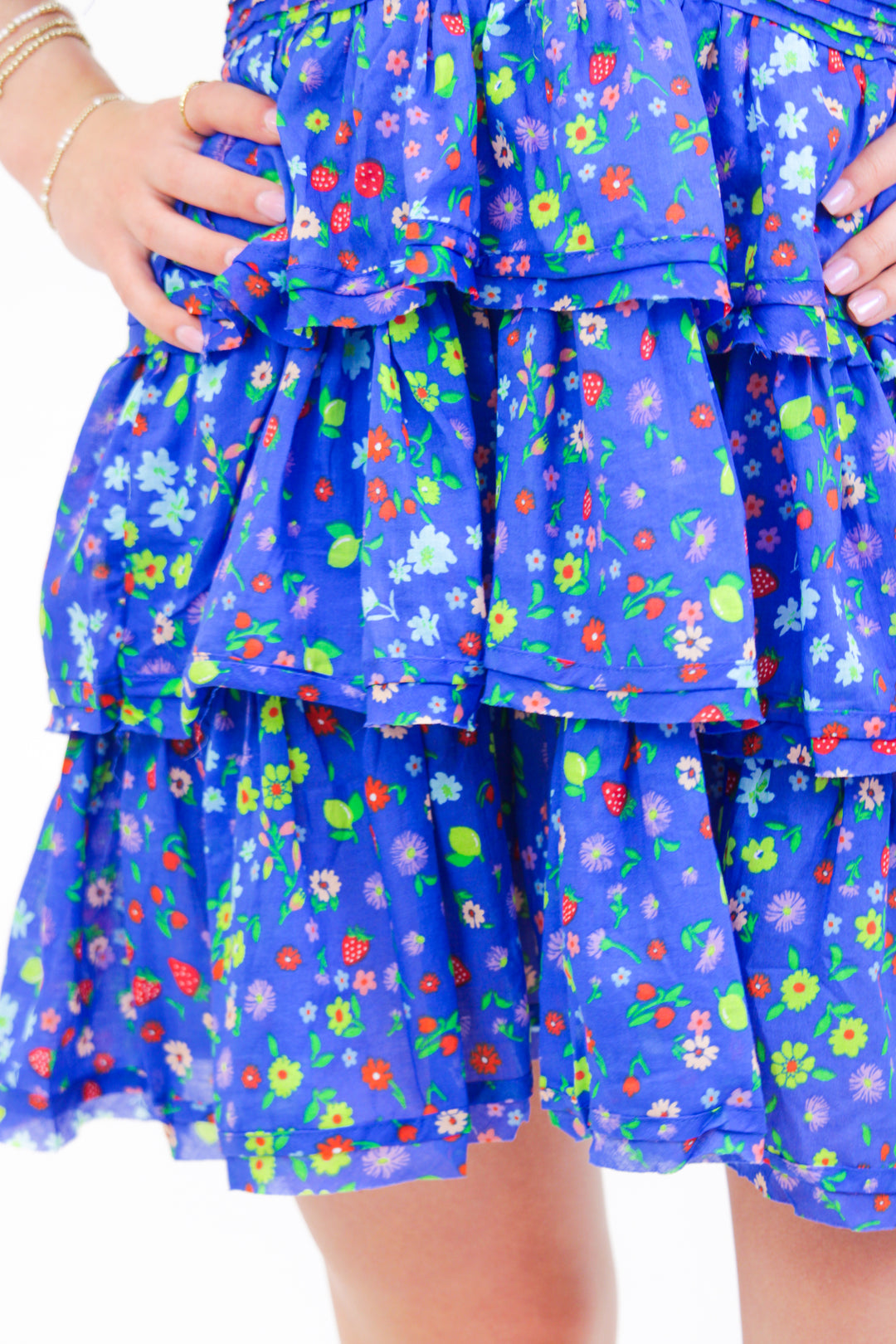 Strawberry Soiree Dress, Blue
