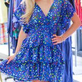 Strawberry Soiree Dress, Blue