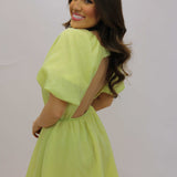 Sweet Like Honey Puff Sleeve Striped Dress