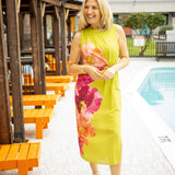 Sundown Social Midi Dress, Chartreuse