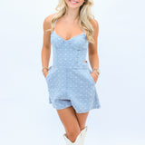 Forever Young Floral Denim Romper