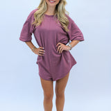 Hot Shot Tee Romper, Burgundy