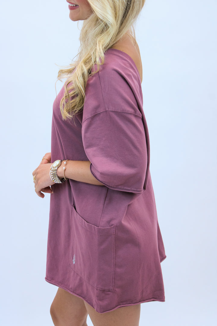 Hot Shot Tee Romper, Burgundy