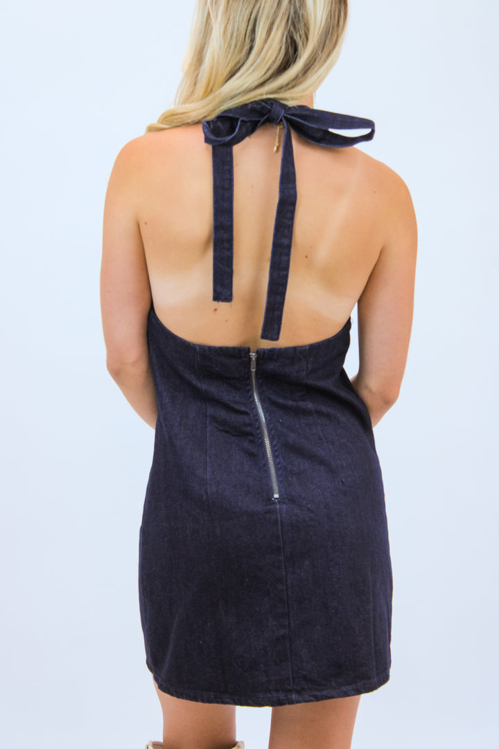 Trevi Denim Mini Dress, Rinse