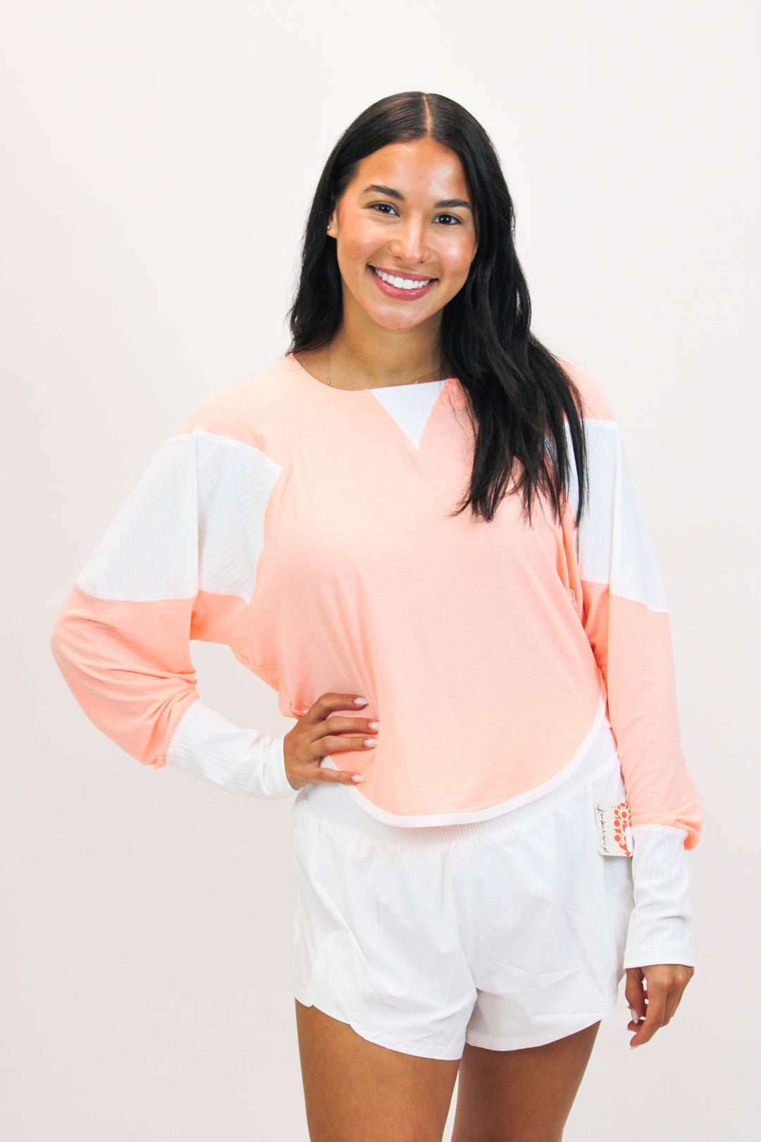 Spotlight Long Sleeve Layer, Pastel Peach Combo