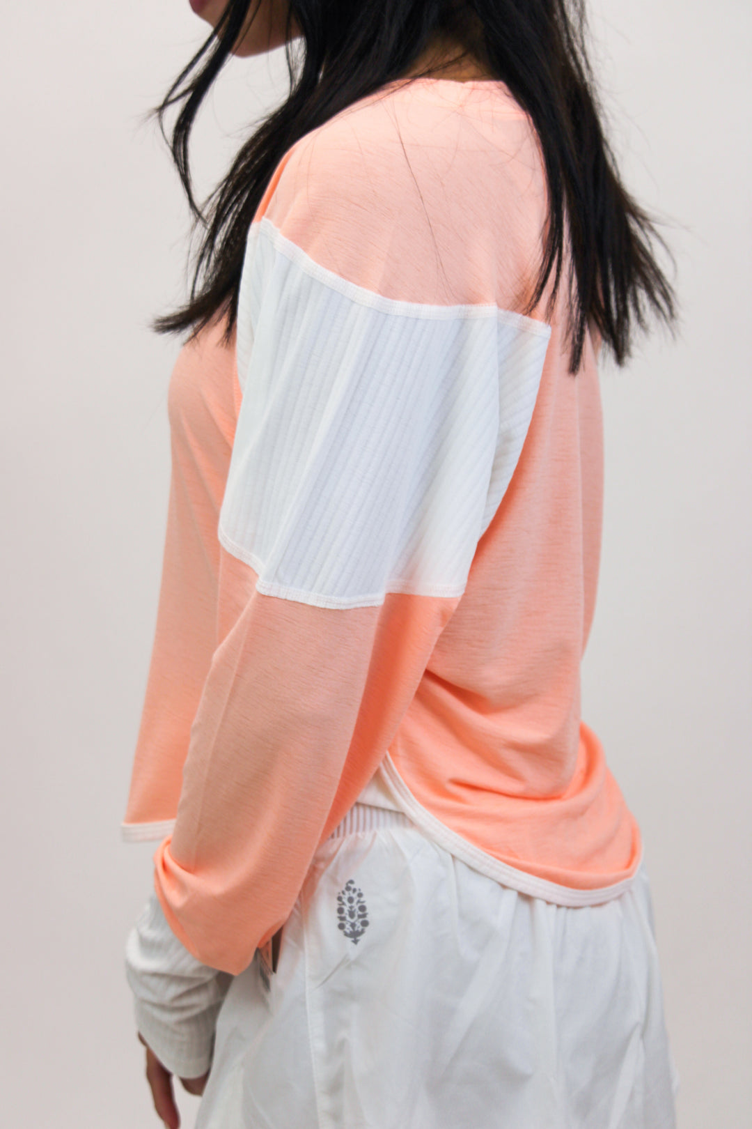 Spotlight Long Sleeve Layer, Pastel Peach Combo
