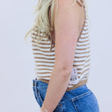 Claire Tank, White/Praline Combo