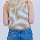 Claire Tank, White/Praline Combo