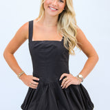 Walk My Way Bubble Dress, Black