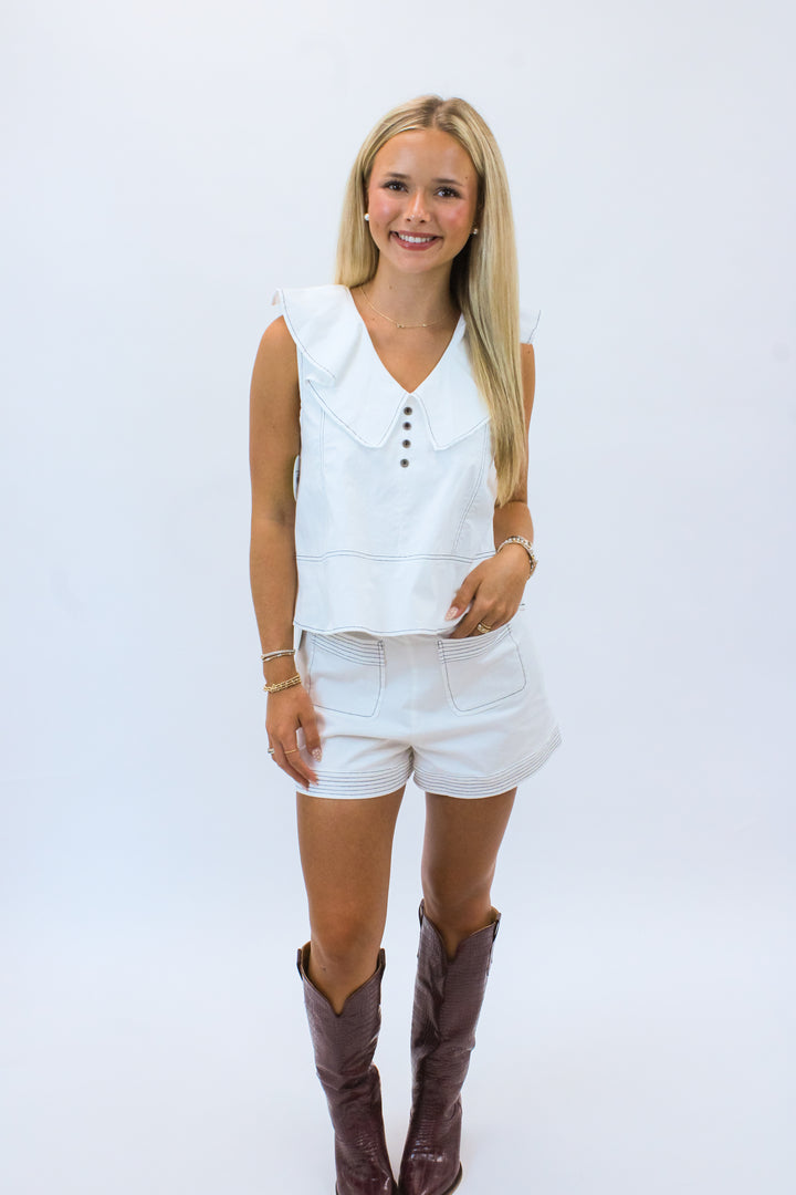 Overtime Edit Top, White