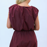 Made For You Crop Bubble Set, Maroon