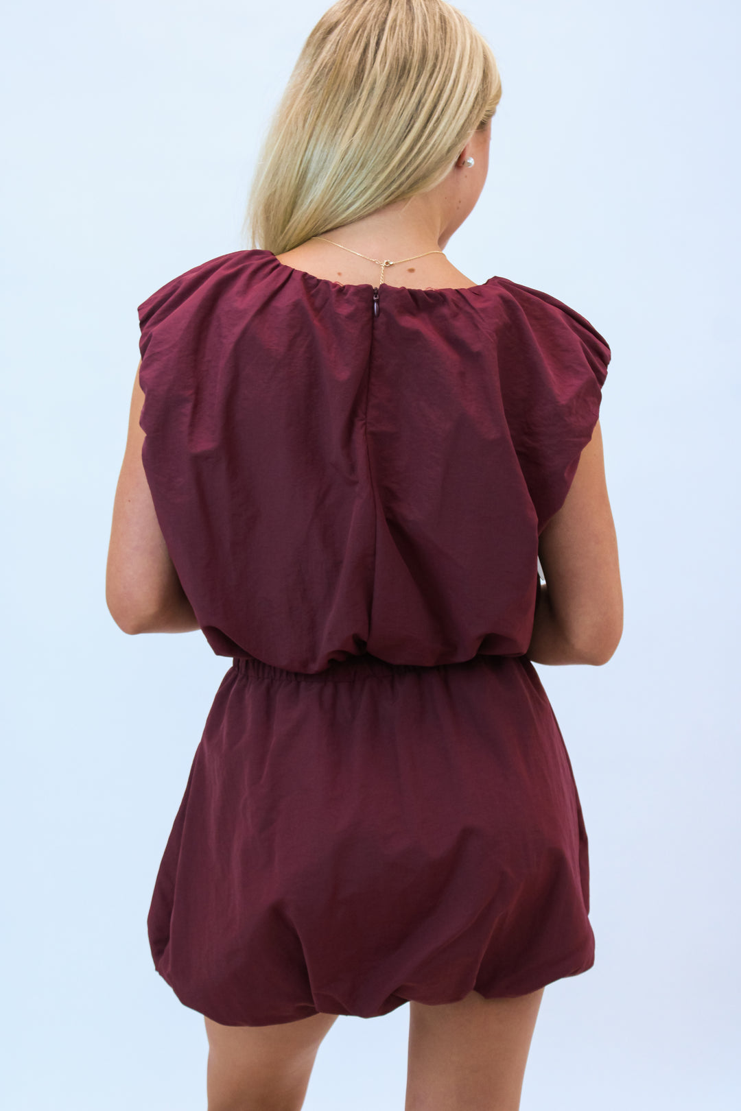 Made For You Crop Bubble Set, Maroon