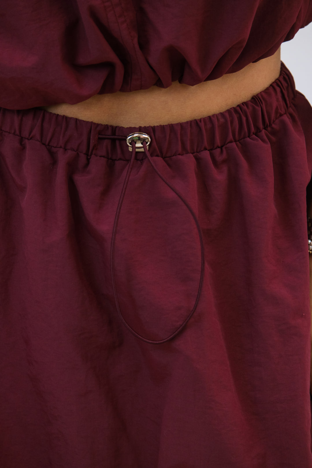 Made For You Crop Bubble Set, Maroon