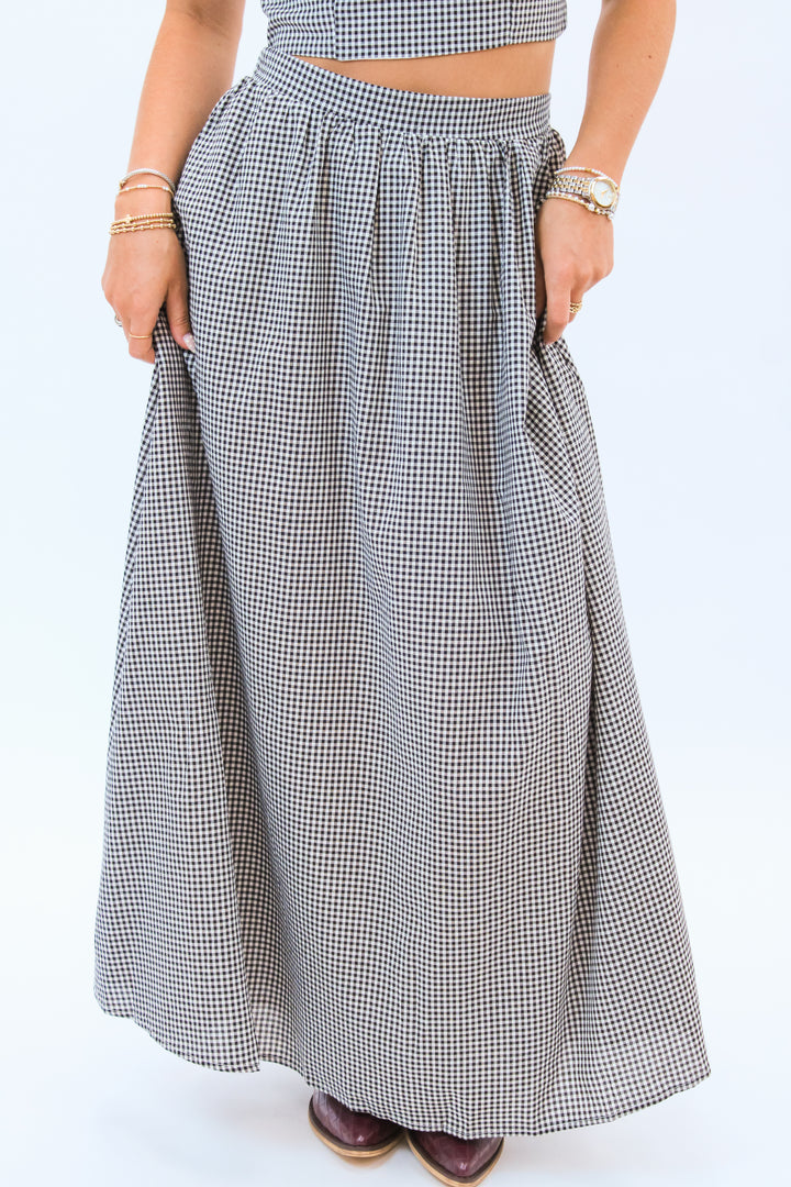 Pass Interference Maxi Skirt, Gingham