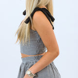Pass Interference Sweetheart Neckline Top, Gingham