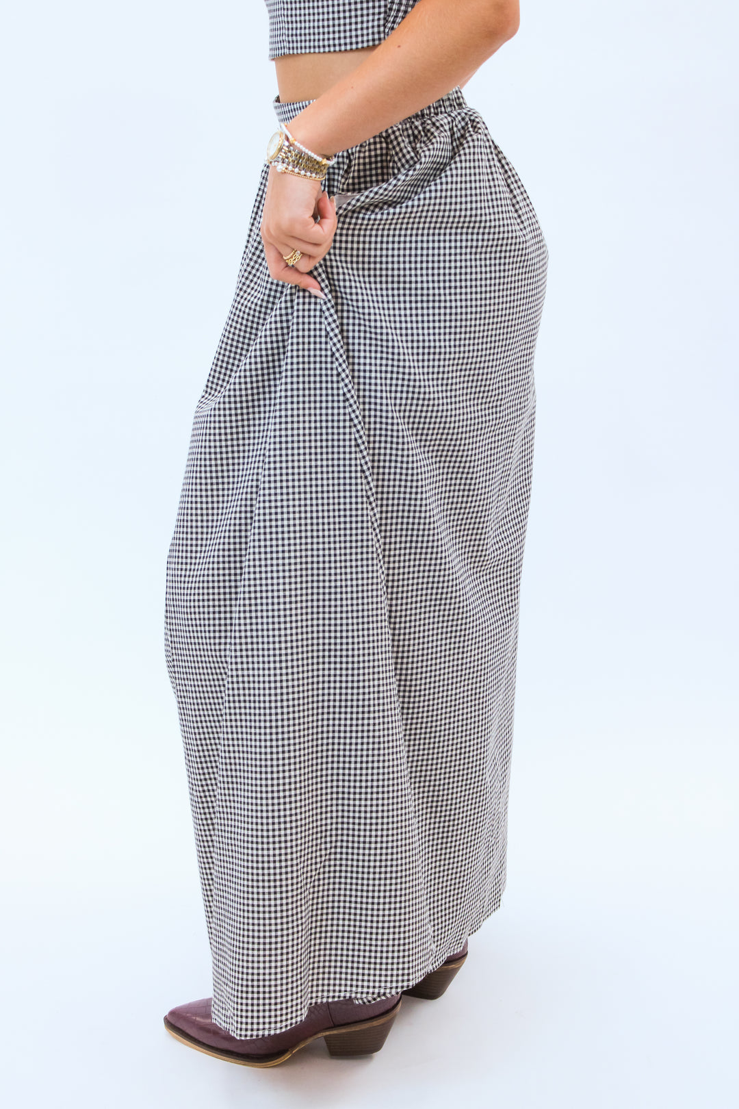 Pass Interference Maxi Skirt, Gingham