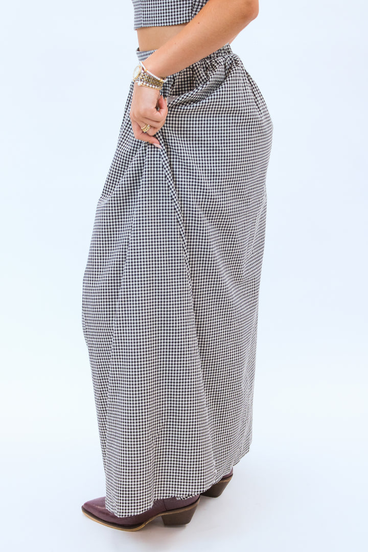 Pass Interference Maxi Skirt, Gingham