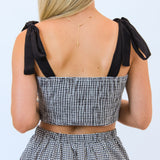 Pass Interference Sweetheart Neckline Top, Gingham