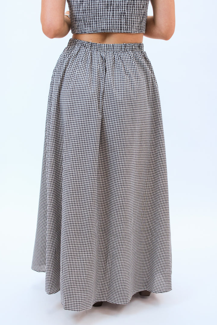 Pass Interference Maxi Skirt, Gingham