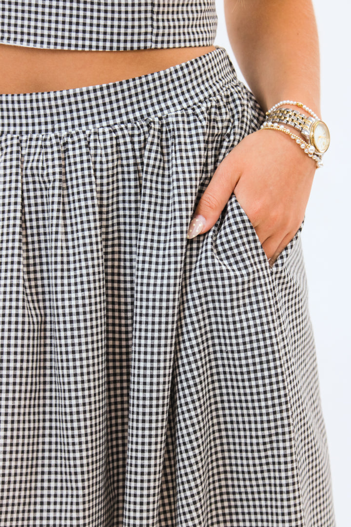 Pass Interference Maxi Skirt, Gingham