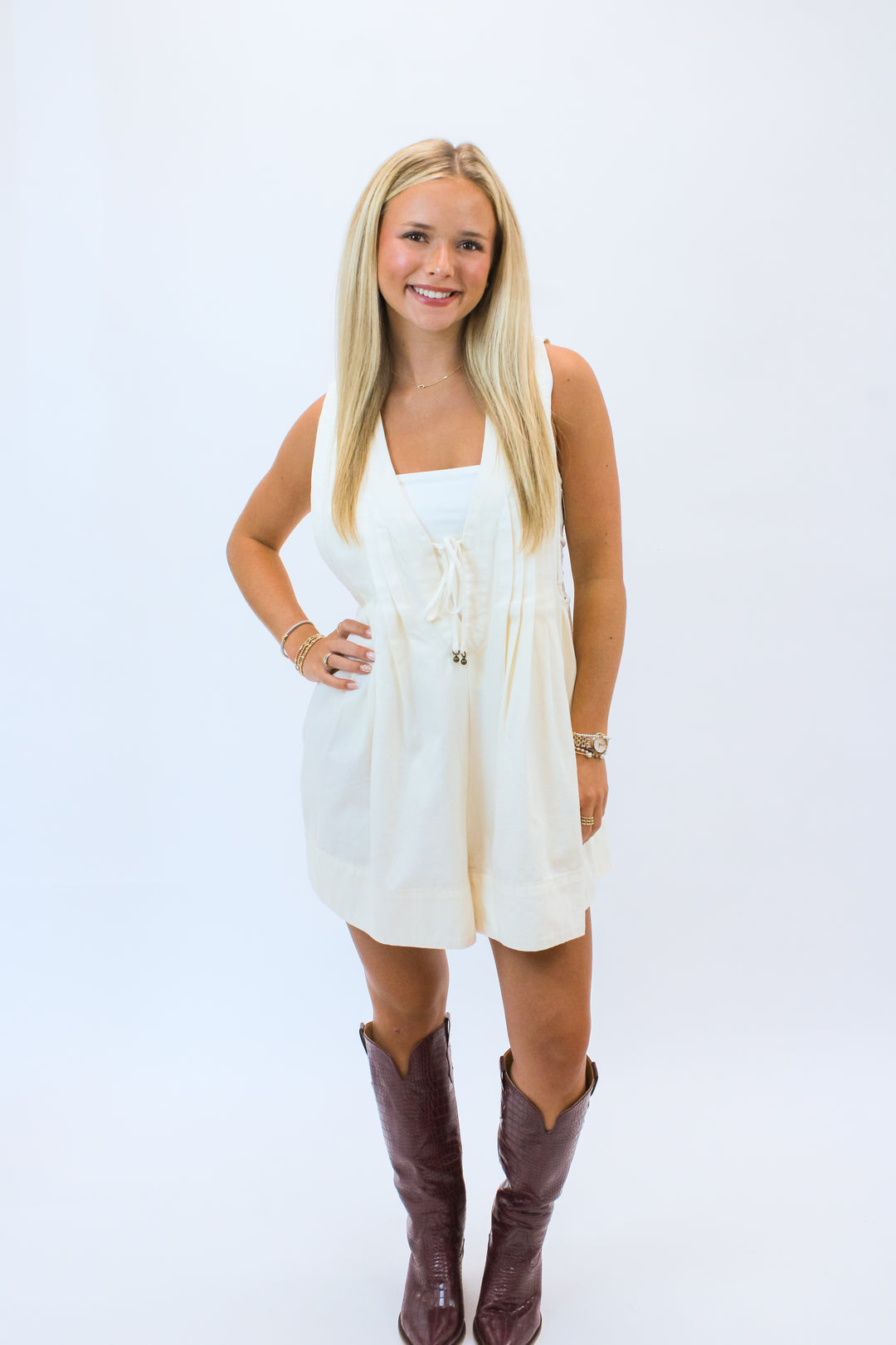 Webster Romper, Ecru