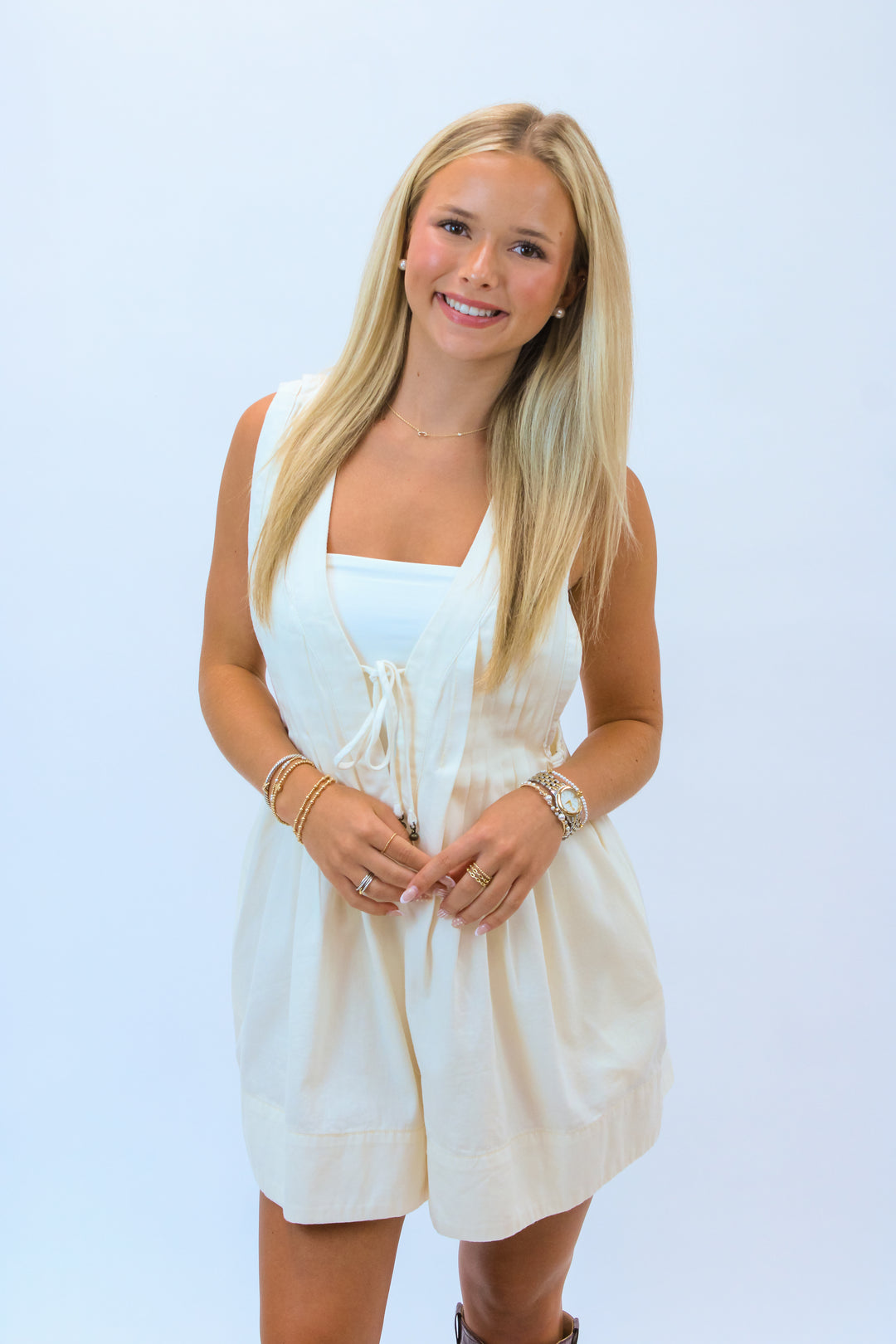 Webster Romper, Ecru
