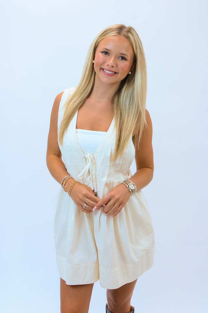 Webster Romper, Ecru