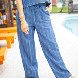 Drawstring Pant, Indigo Stripe