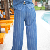 Drawstring Pant, Indigo Stripe