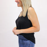 Scoop Neck Tank Top, Black