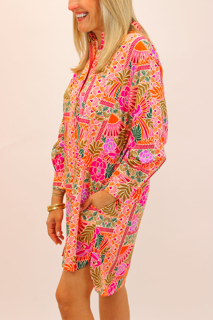 Magically Mosaic Shirt Dress, Multi