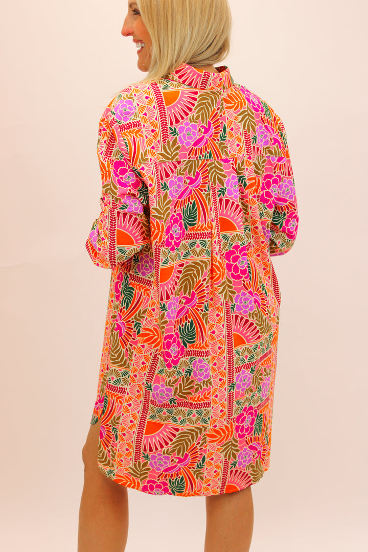 Magically Mosaic Shirt Dress, Multi