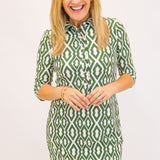 Susanna Dress, Moroccan Trellis Loden Cream