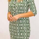 Susanna Dress, Moroccan Trellis Loden Cream