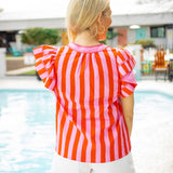 Patio Punch Top, Pink/Orange