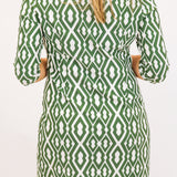 Susanna Dress, Moroccan Trellis Loden Cream