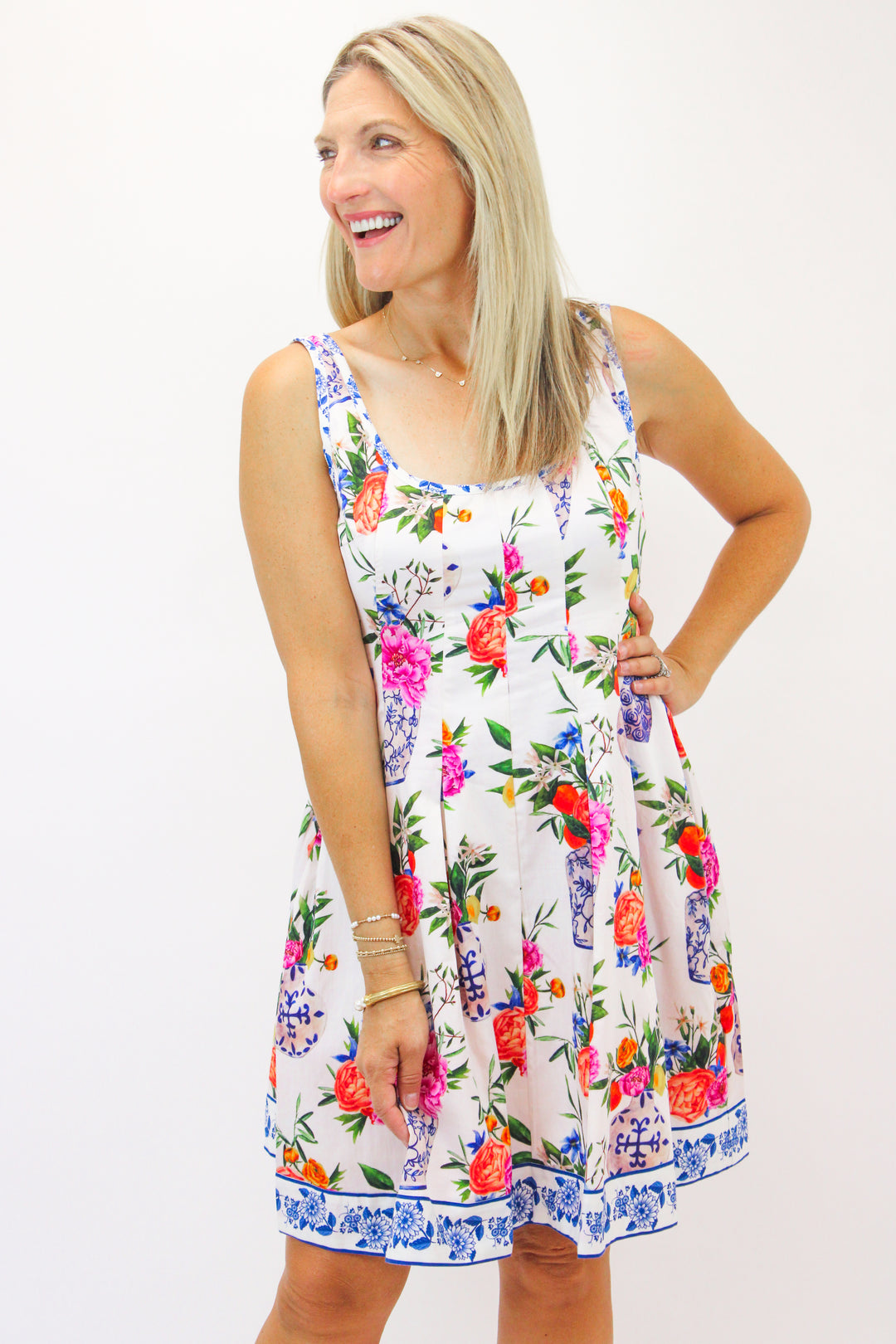 Alice Mini Dress, Ivory Ginger Jars