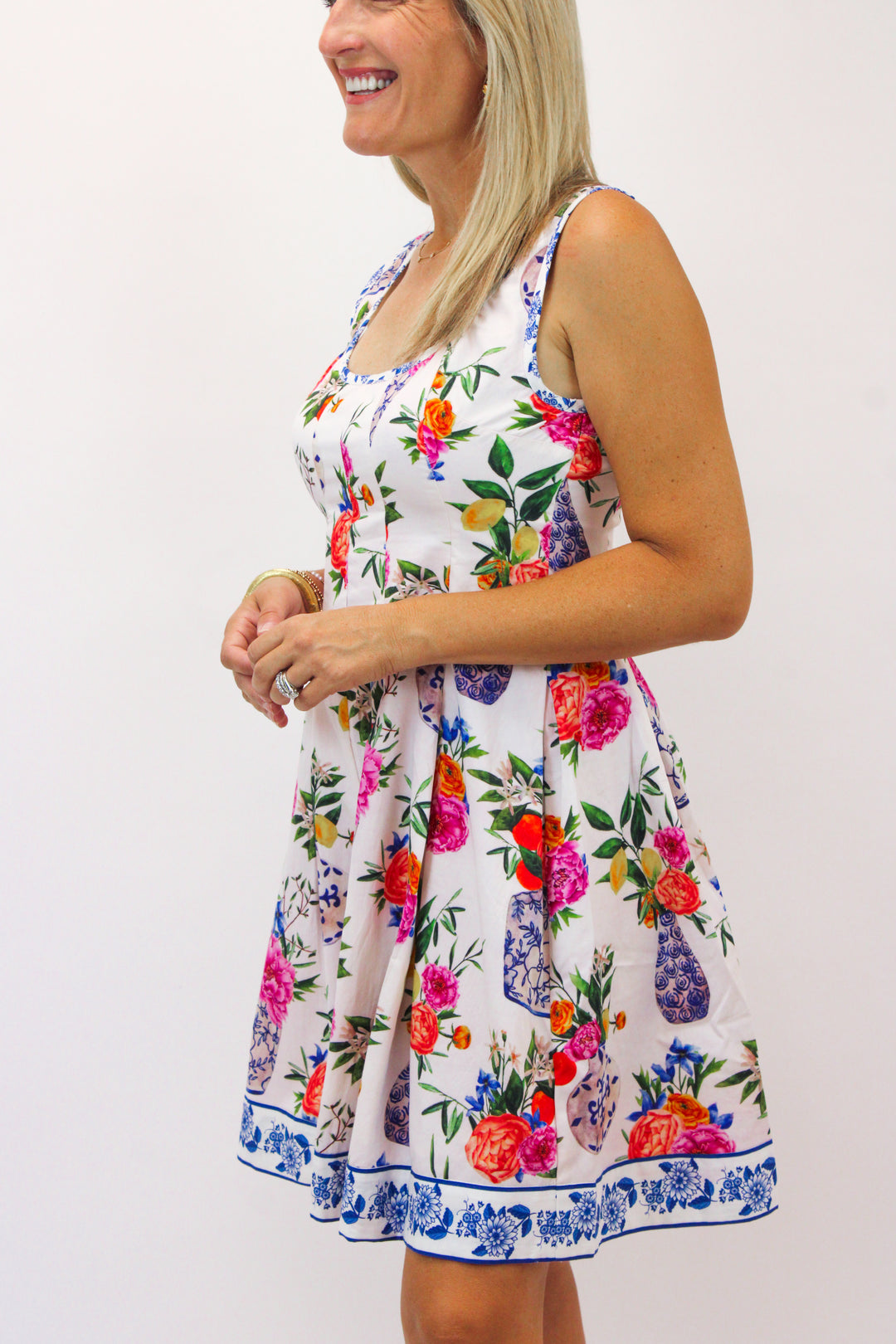 Alice Mini Dress, Ivory Ginger Jars