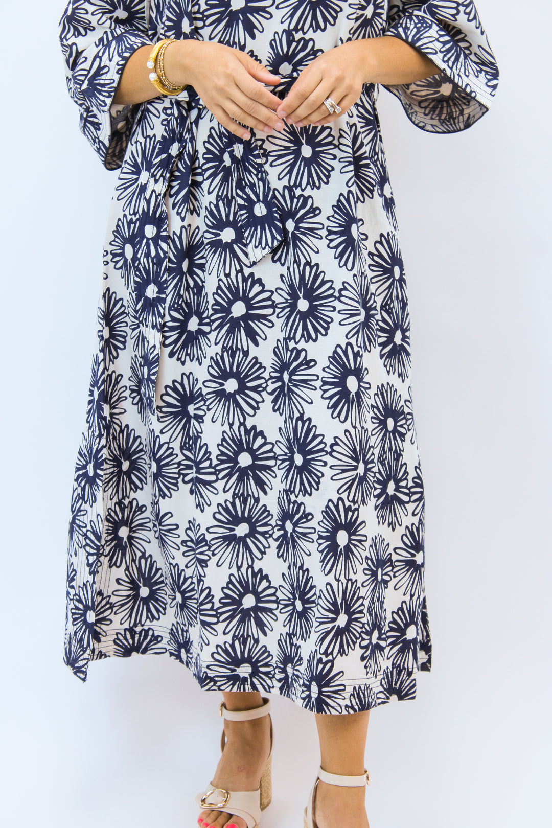 Talia Dress, Hand-Drawn Daisies