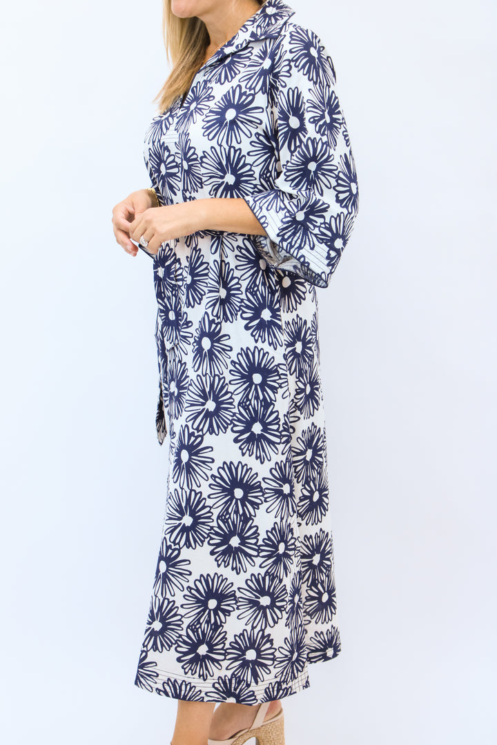 Talia Dress, Hand-Drawn Daisies