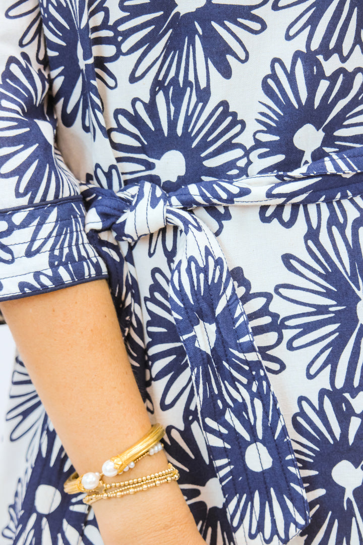 Talia Dress, Hand-Drawn Daisies