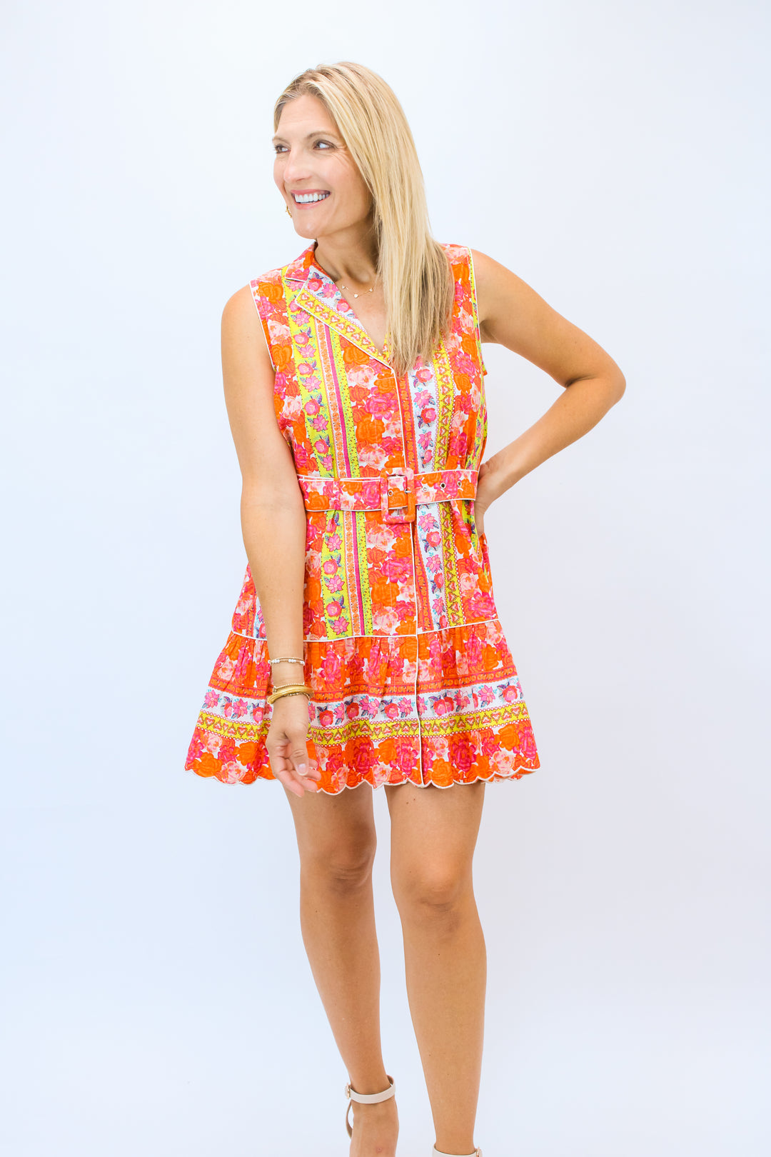 Fleur Dress, Rosebud Ribbon Stripes