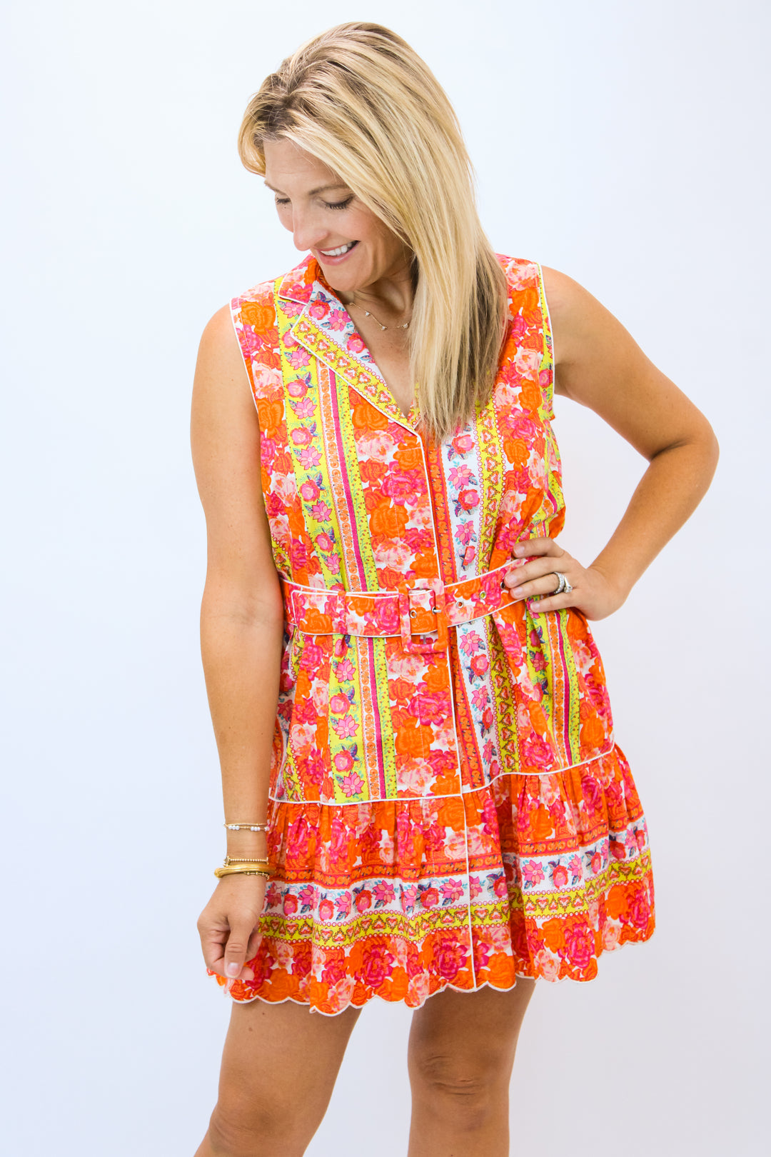 Fleur Dress, Rosebud Ribbon Stripes