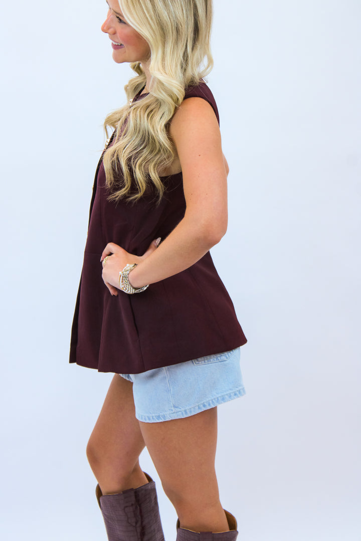 Howdy Honey Top, Maroon