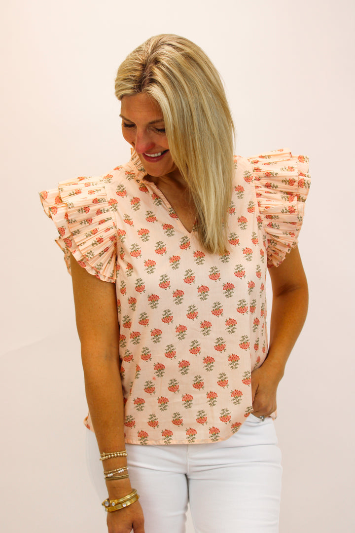 Endless Love Floral Top, Peach