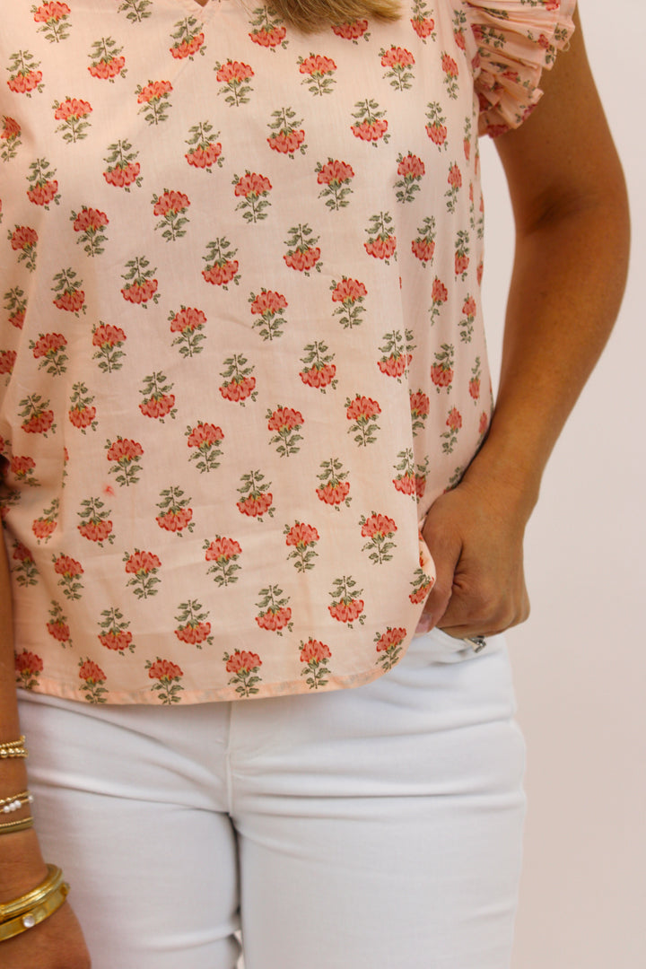 Endless Love Floral Top, Peach