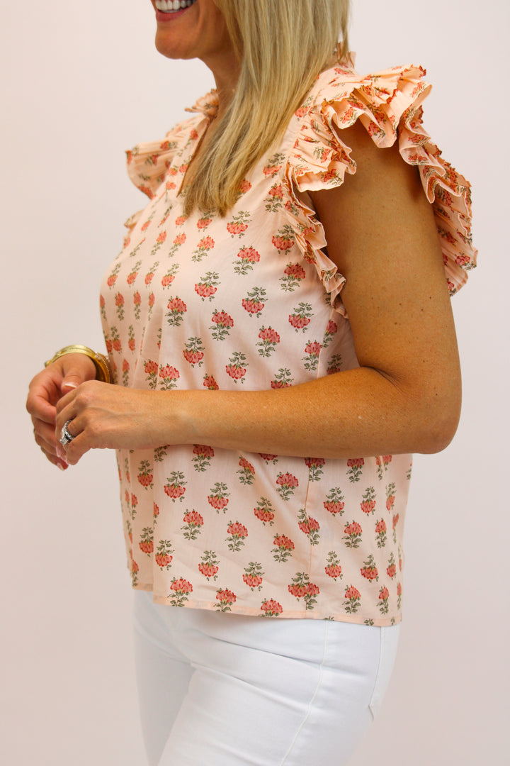 Endless Love Floral Top, Peach