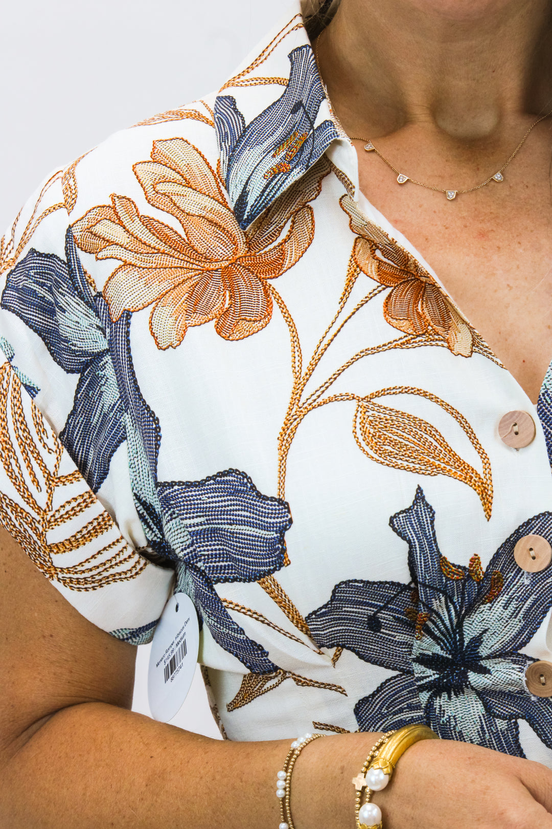 Monaco Romper, Hibiscus Denim
