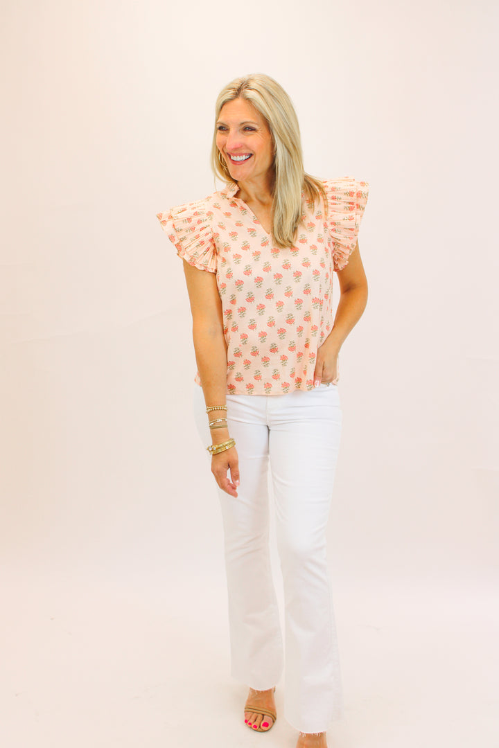 Endless Love Floral Top, Peach