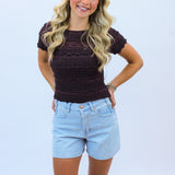 Angelina Lace Tee,Wine